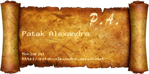 Patak Alexandra névjegykártya