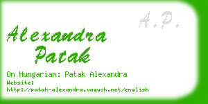 alexandra patak business card